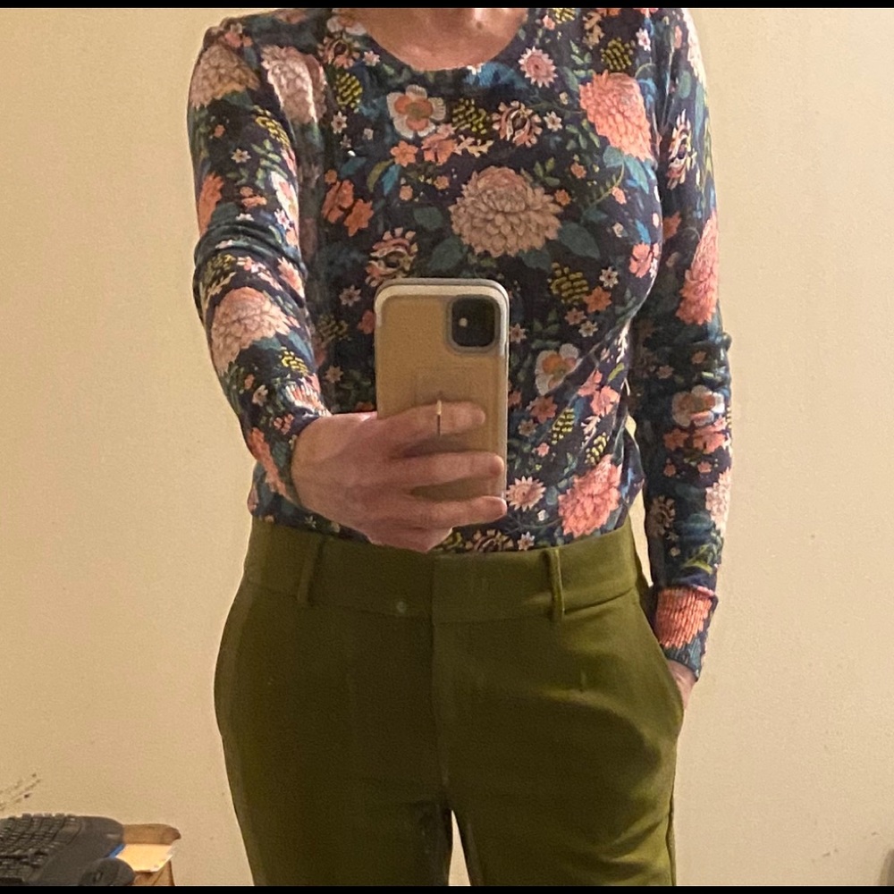 NWT Loft Green Slim Cuffed Trousers